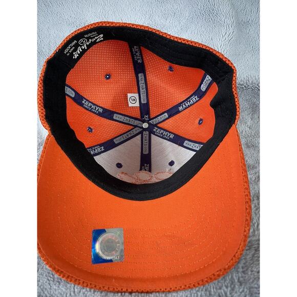 Clemson Tigers Fitted Hat Cap Zephyr Size Medium Large Orange Purple Mesh - Picture 6 of 7